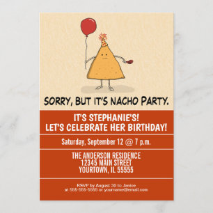 Invitation Drôle c'est anniversaire de partie de Nacho