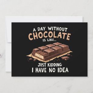 Invitation Drôle Chocolat Dit Une Journée Sans Chocolat Cho