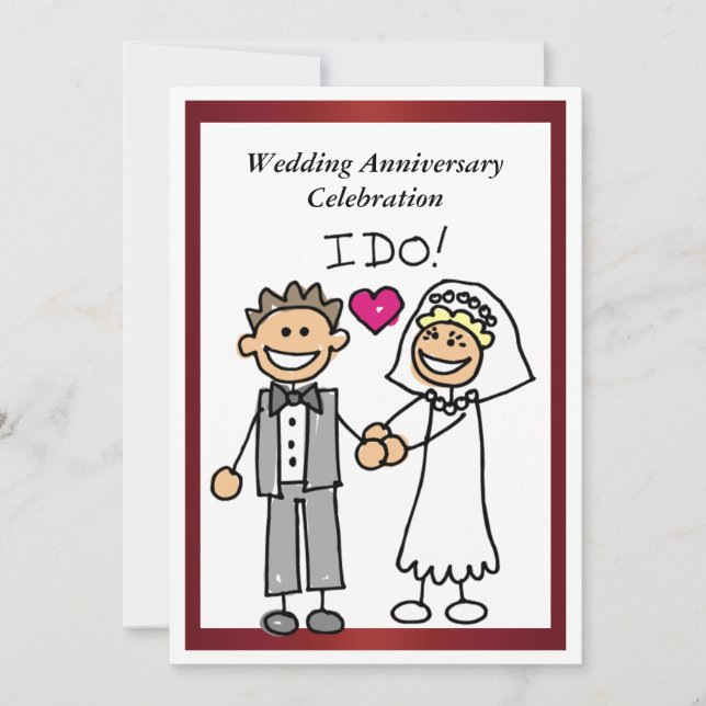 Invitation drôle d'anniversaire de mariage (Devant)