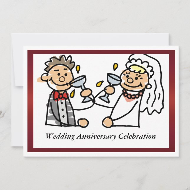 Invitation drôle d'anniversaire de mariage (Devant)