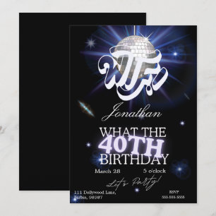 Invitation Drôle de 40e Anniversaire WTF Qui a 40 Ans Sarcast
