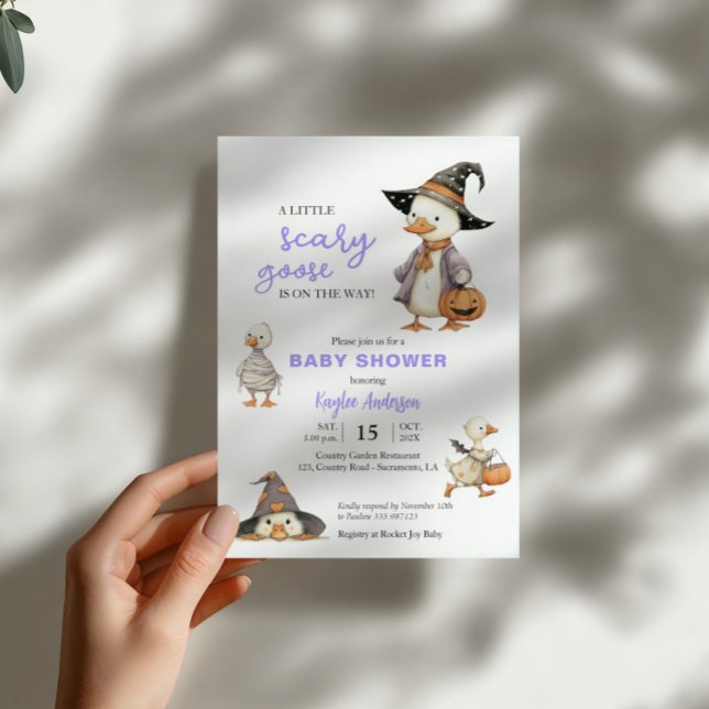 Invitation drôle de bébé Halloween en forme d'oie (Créateur téléchargé)