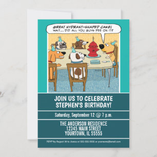 Invitation Drôle de chien suspect à la fête d'anniversaire du