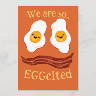Invitation drôle de fête avec bacon et œufs annonc