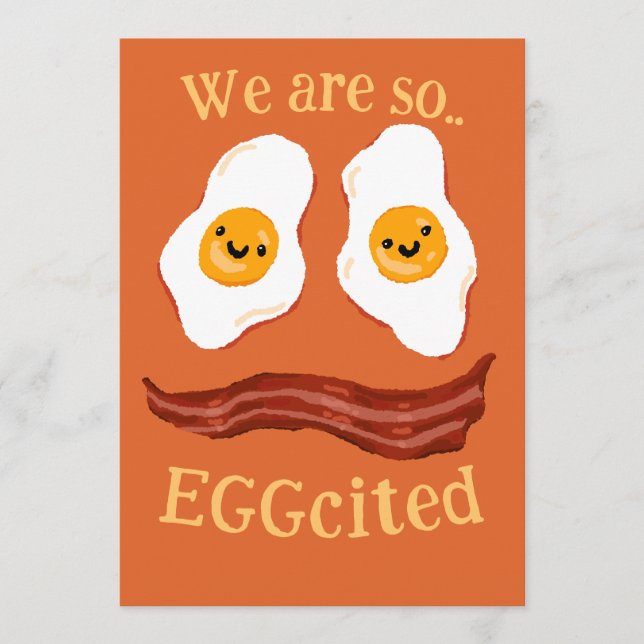 Invitation drôle de fête avec bacon et œufs annonc (Devant)