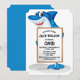 Invitation drôle de fête d'anniversaire de requin