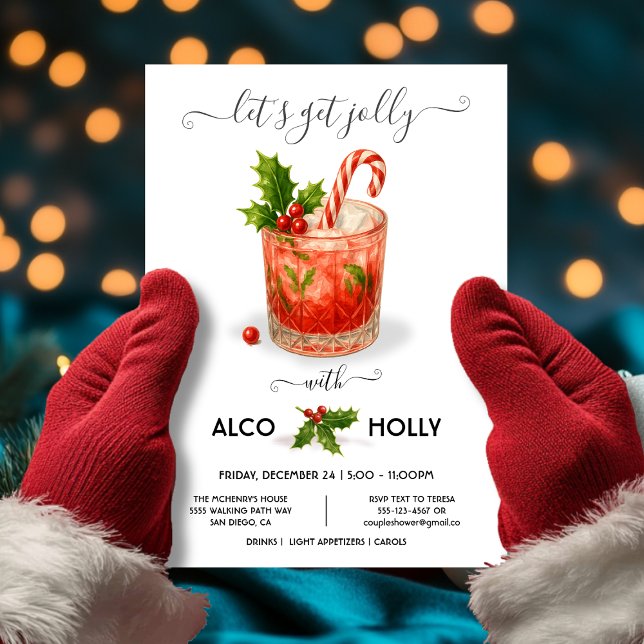 Invitation drôle de fête de Noël avec cocktail (Créateur téléchargé)