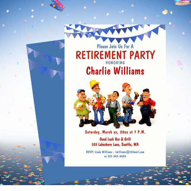 Invitation drôle de fête de retraite pour un collè (Funny Retirement Party Celebration Co-Worker Invitation)