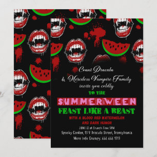 Invitation drôle de fête de Summerween Vampire