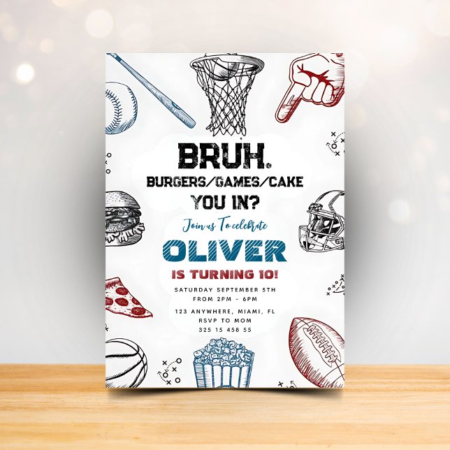 Invitation drôle de fête sportive entre amis (Créateur téléchargé)