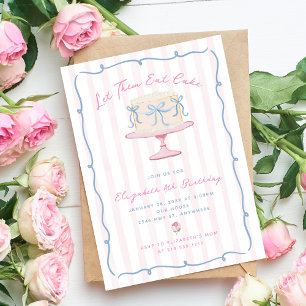 Invitation Drôle de gâteau d'anniversaire Let Them Eat Cake d