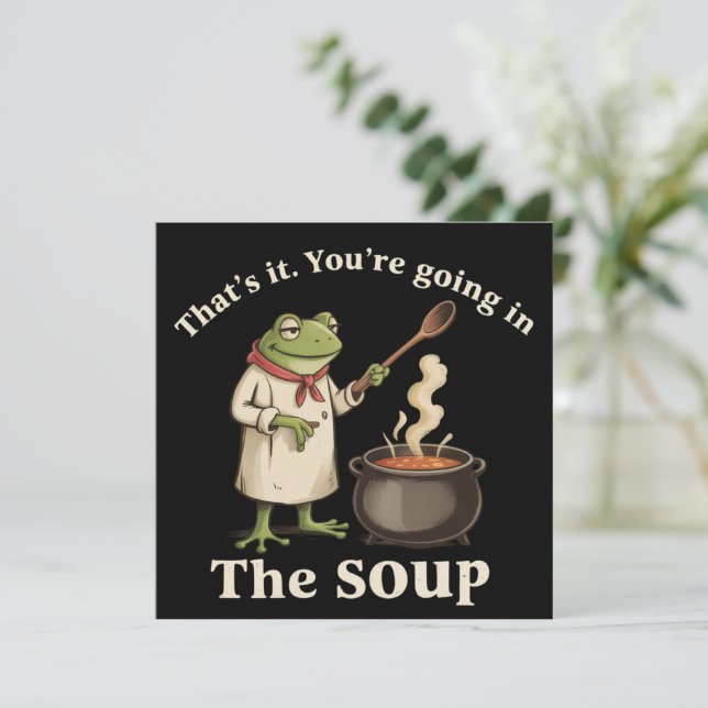 Invitation Drôle de Grenouille Vous Alliez dans la Chaumière  (Debout devant)