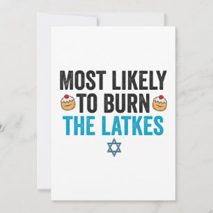 Invitation Drôle de Hanukkah Latke Cuisine juive Vacances Hum