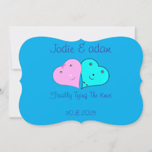 Invitation drôle de monsieur et madame cœurs 