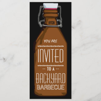 Invitation drôle de partie de BBQ de bouteille à