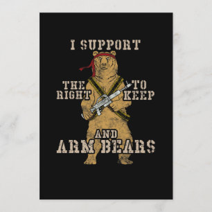 Invitation Drôle de soutenir le droit des ours à bras