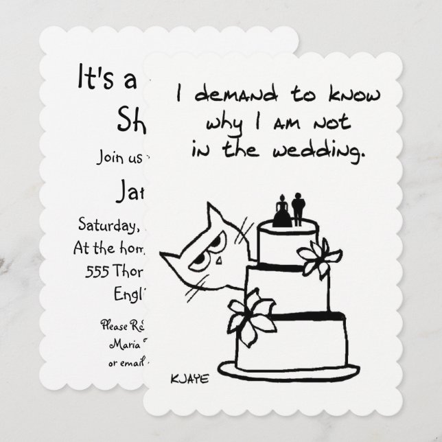 Invitation drôle de wedding shower pour des (Devant / Derrière)