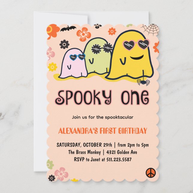 Invitation drôle et effrayante pour un anniversair (Devant)