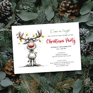 Invitation drôle et ludique de fête de Noël avec d