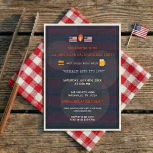 Invitation drôle et patriotique pour une fête de b