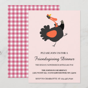Invitation Drôle et rustique Thanksgiving de dinde