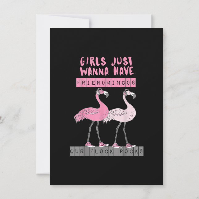 Invitation Drôle Flamant rose Sarcastique Notre Flock Rocks F (Devant)