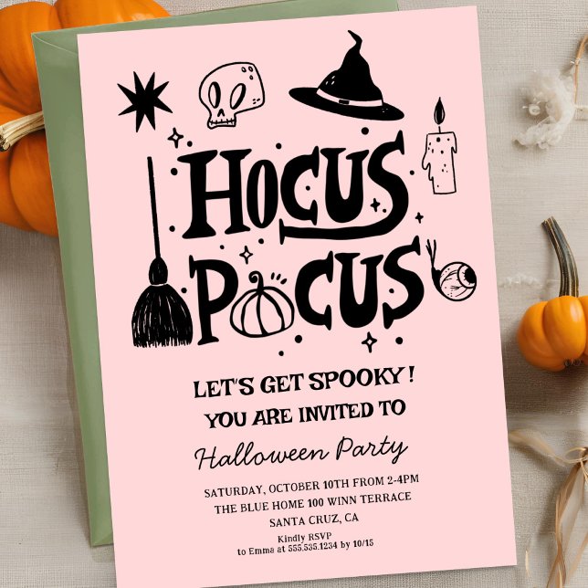Invitation Drôle Hocus Pocus Witch Halloween Costume Party (Créateur téléchargé)