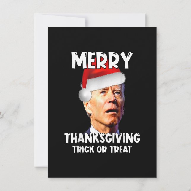 Invitation Drôle Joe Biden Santa Hat Joyeux Thanksgiving Chri (Devant)