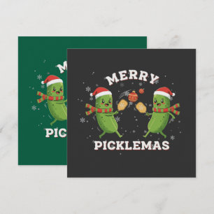Invitation Drôle Joyeux Picklemas Mignon Noël Pickleball