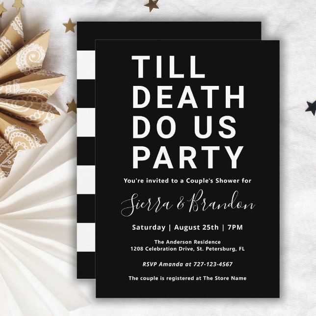 Invitation Drôle jusqu'à la mort Do Us Party Couple's Shower (Créateur téléchargé)