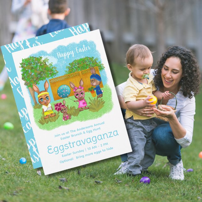 Invitation Drôle lapin Oddball Pâques Brunch & Chasse aux oeu (Créateur téléchargé)