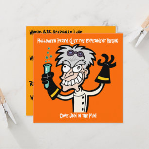 Invitation Drôle Mad Genius fête d'Halloween