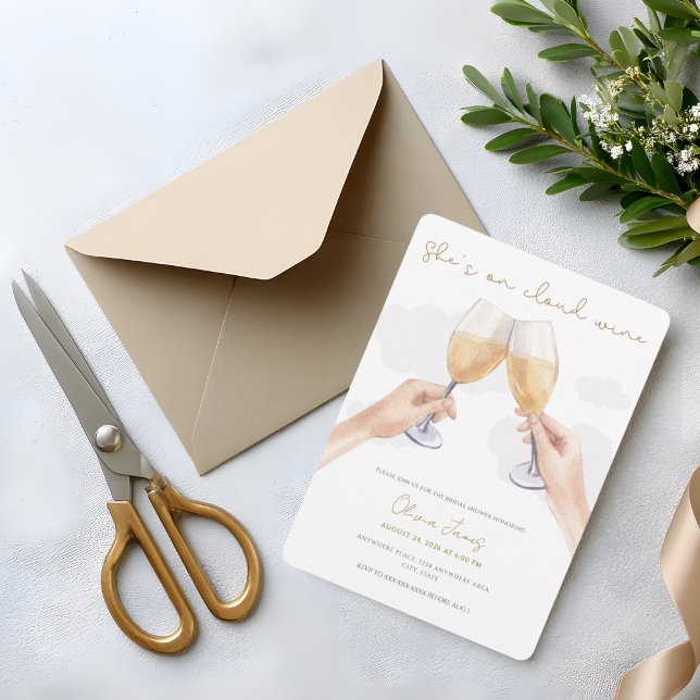 Invitation Drôle, mariée sur vin de nuage enterrement de vie  (Créateur téléchargé)