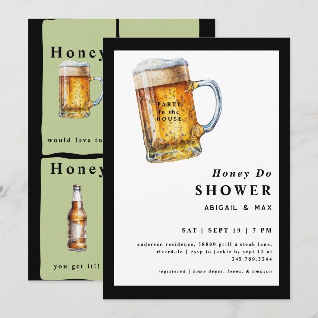 Invitation Drôle Miel Do Couples Mariage (Devant / Derrière)