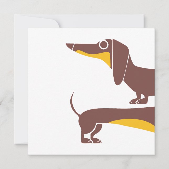 Invitation Drôle mignon dachshund pour parent chien long (Devant)