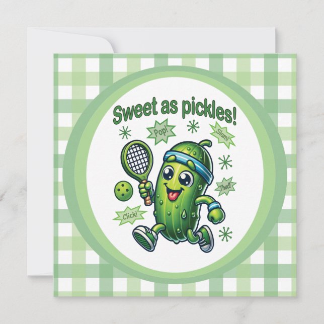 Invitation Drôle Mignon Sucré comme des Pickles Pickleball (Devant)