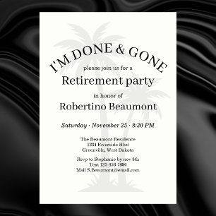 Invitation Drôle Moderne Fini & Parti Fête de Retraite du Pal