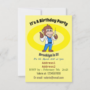 Invitation Drôle orangoutan dessinateur docteur