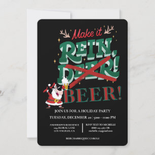 Invitation Drôle Père Noël Faire rein Bière Noël
