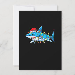 Invitation Drôle Père Noël Jaws Shark lumières de Noël Joyeux