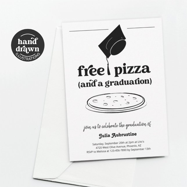 Invitation Drôle Pizza Graduation Party (Créateur téléchargé)