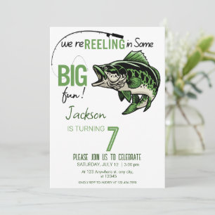 Invitation Drôle Poisson Bass Anniversaire Portrait,