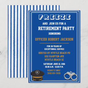 Invitation Drôle police application de la loi retraite