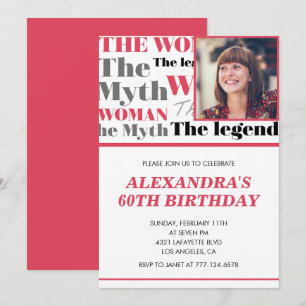 Invitation drôle pour 60 ans Photo Mythe Légende