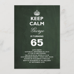 Invitation drôle pour 65 ans avec tableau noir Gar