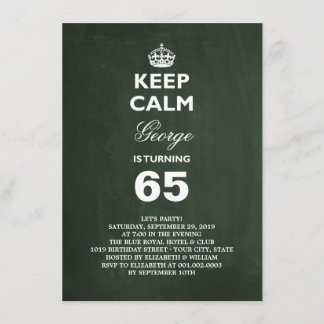 Invitation drôle pour 65 ans avec tableau noir Gar