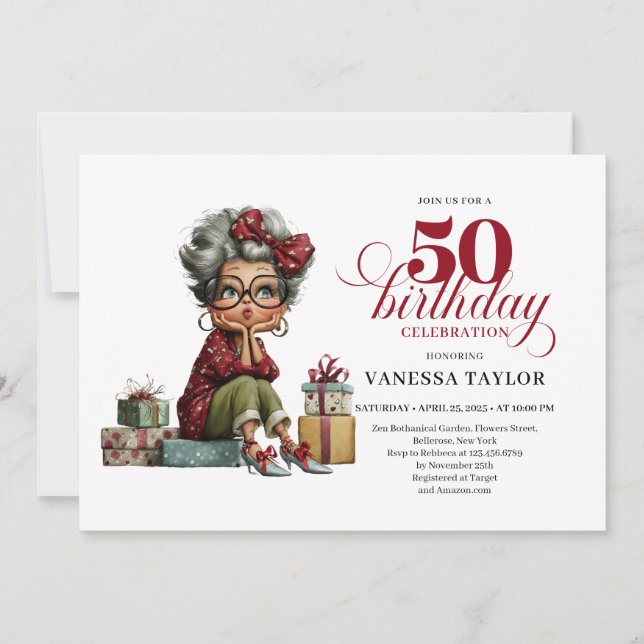 Invitation drôle pour un 50ème anniversaire, Vieil (Devant)