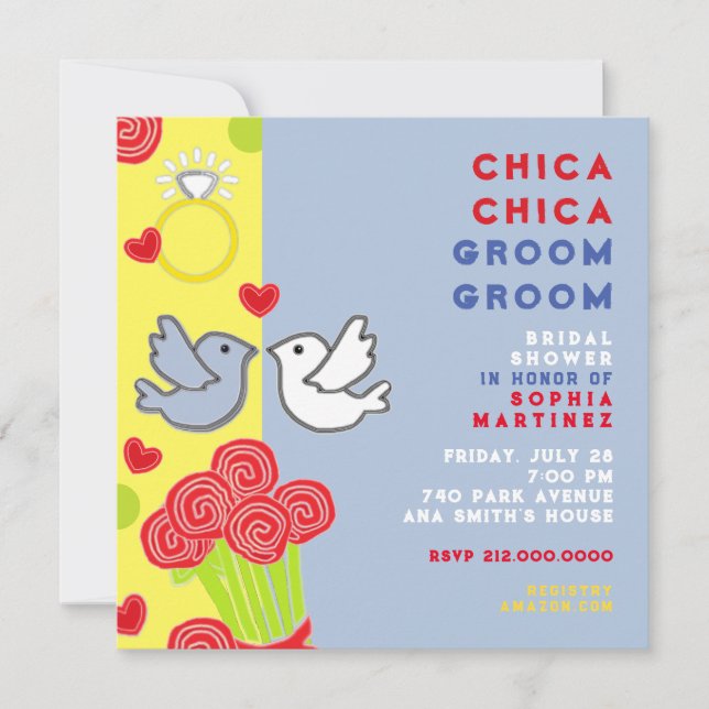 Invitation drôle pour une douche de mariée estival (Devant)