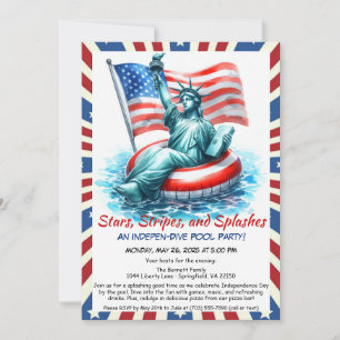 Invitation drôle pour une fête au bord de la pisci