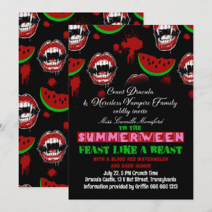 Invitation drôle pour une fête de Summerween Vampi